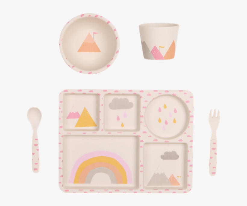 Love Mae Rainbows 5 Pc Set Bamboo Dinnerware, transparent png #1847630