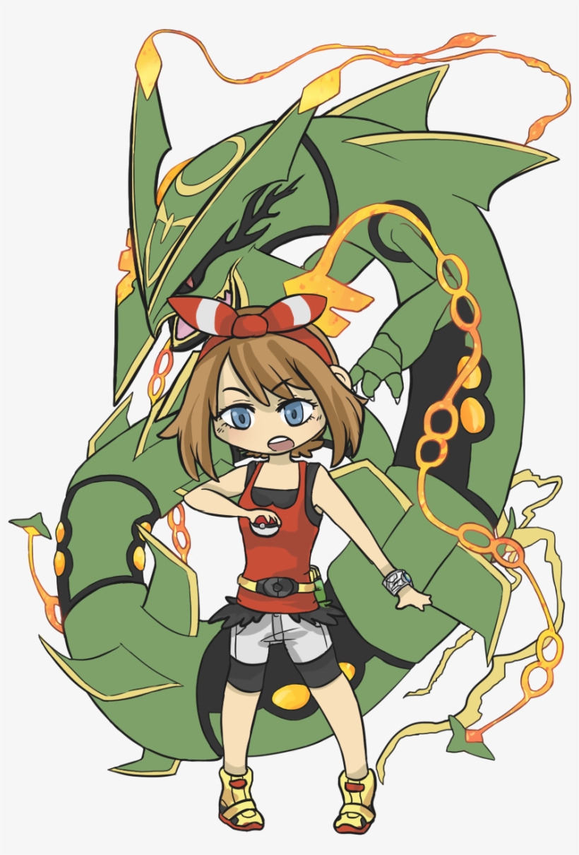 Chibswipgaia Pkmnsapphire - May And Mega Rayquaza, transparent png #1848671