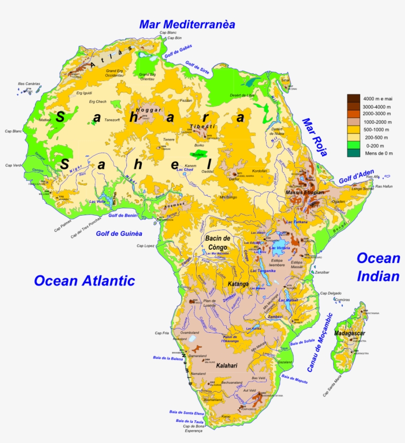Topografia Dau Continent African - Africa, transparent png #1848723
