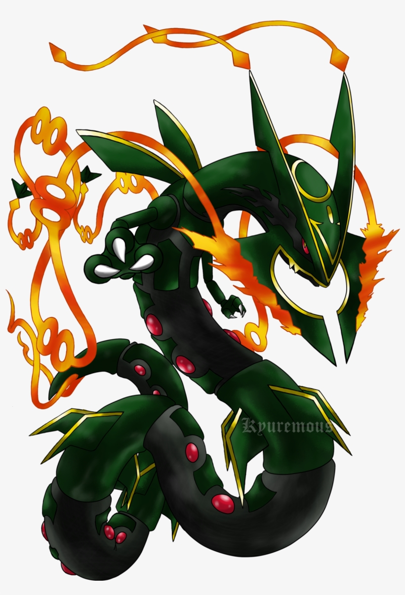 Mega Rayquaza V2 No Bg By Kyuremous - Pokémon Mega Rayquaza Shiny, transparent png #1848815