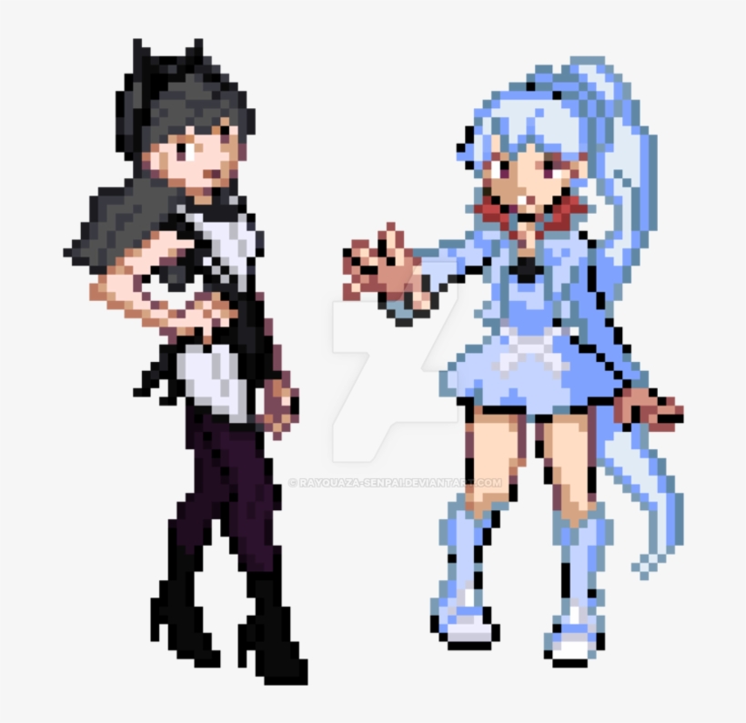 Blake Belladonna And Weiss Schnee By Rayquaza-senpai - Rwby Weiss Pixel Art, transparent png #1849361