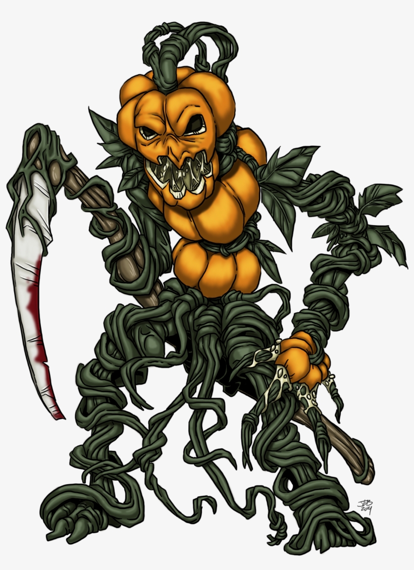 Image Result For Jack O Lantern Pathfinder Creepy Art, - Pumpkin Golem Png, transparent png #1850312