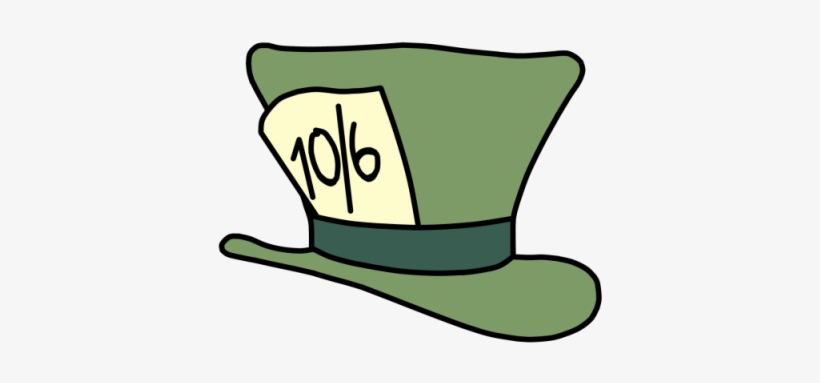 Alice In Wonderland Clipart Top Hat - Mad Hatter Cartoon Hat, transparent png #1850342