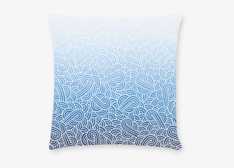 Ombre Blue And White Swirls Doodles Pillow Cases Pillow - Personalized Wall Tapestry Ombre Purple And White Swirls, transparent png #1850369