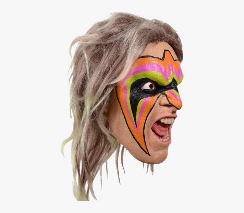 Price - $59 - - Trick Or Treat Studios Wwe Ultimate Warrior Adult Mask, transparent png #1850625