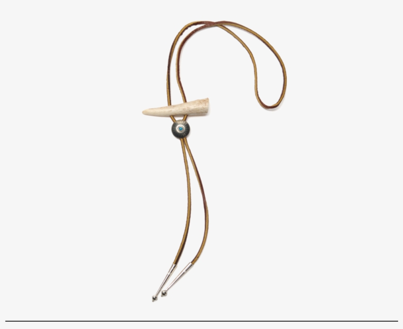 Leather Bolo Tie With Deer Antler With Concho, transparent png #1850736