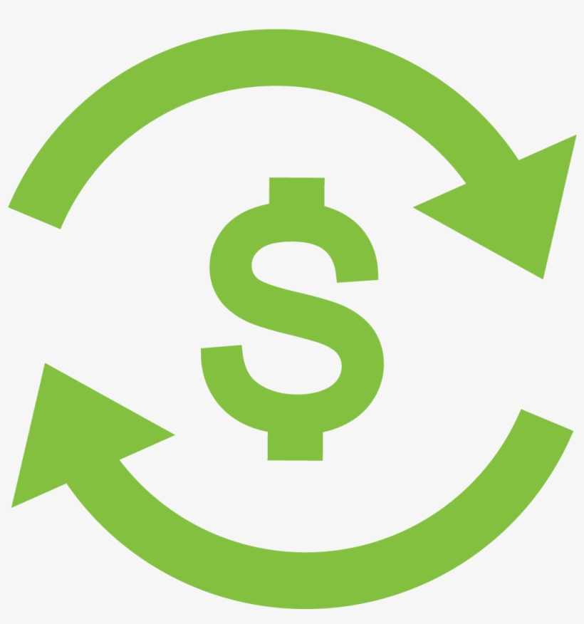 Dollar Sign In Circle Of Arrows - Dollar Sign Circle Arrows, transparent png #1851808