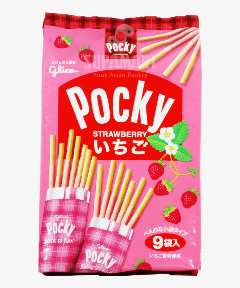 Strawberry Pocky Family Pack - Glico Pocky Strawberry Biscuit, transparent png #1852189