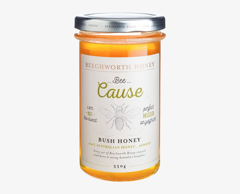 Bee Cause Bush Honey 350g Jar - Beechworth Honey Png, transparent png #1852213