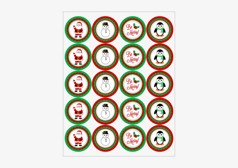 Clip Christmas Label Clipart - Merry Christmas Cupcake Toppers, transparent png #1852240