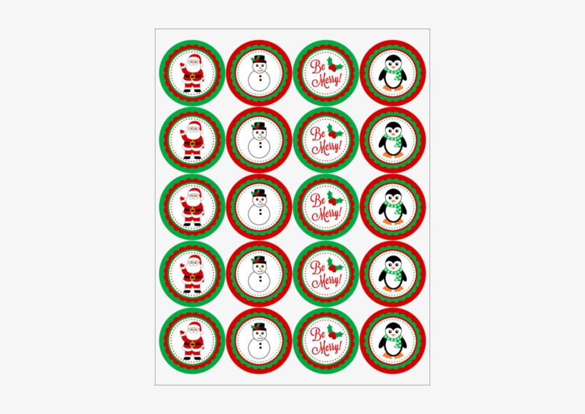 Clip Christmas Label Clipart - Merry Christmas Cupcake Toppers, transparent png #1852240