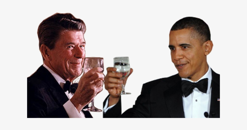 The Late President Ronald Reagan And Current U - President Reagan Making A Toast, transparent png #1852329