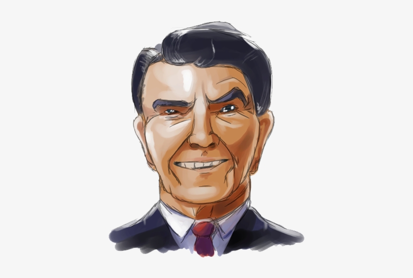 Free Ronald Reagan Clip Art - Ronald Reagan Cartoon Face, transparent png #1852350