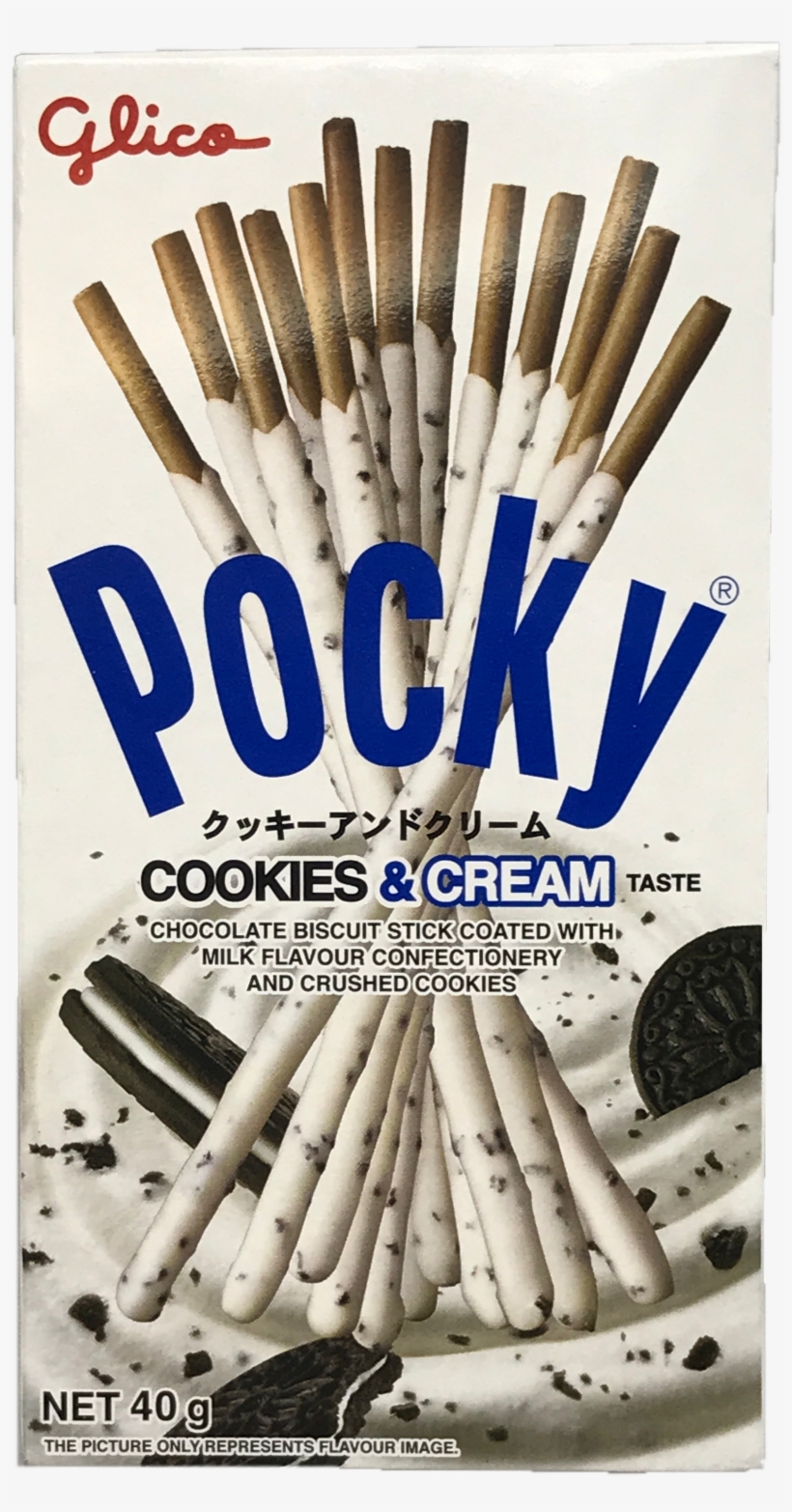 Glico Pocky Cookies & Cream 40g - Cookie And Cream Flavor Pocky, transparent png #1852412