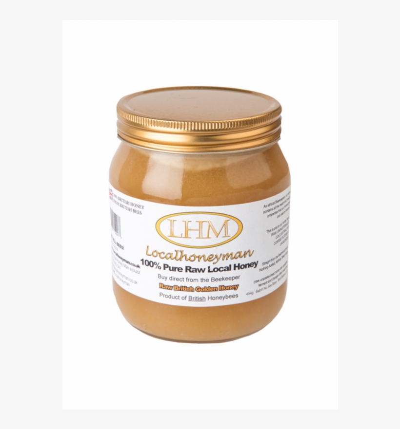 Jar Of Pure Raw Golden Honey - Lhm 100 Pure Raw Local Honey 454g, transparent png #1852785