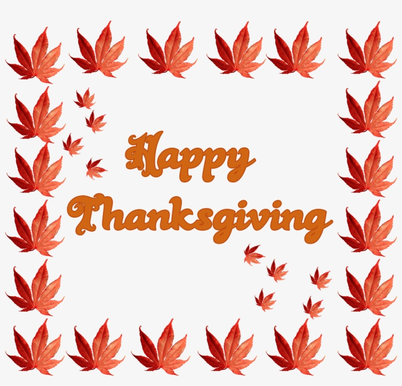 Thanksgiving Greeting With Fall Leaves - Greeting Card, transparent png #1853778
