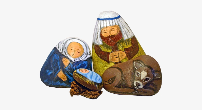 Large Painted Rock Nativity Set - Nativity Painted Stones, transparent png #1854063