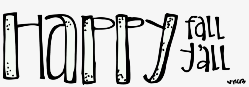 Clipart Resolution 1600*485 - Happy Fall Clipart Black And White, transparent png #1854454