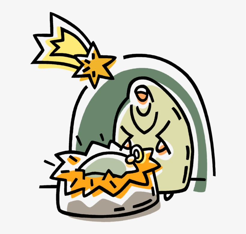 Nativity Scene Royalty Free Vector Clip Art Illustration - Jesus, transparent png #1854525