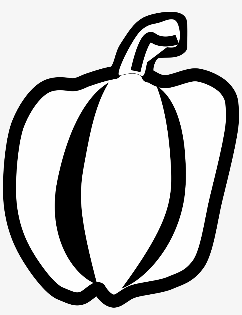 28 Collection Of Bell Pepper Clipart Black And White - Outline Of Green Vegetables, transparent png #1855101