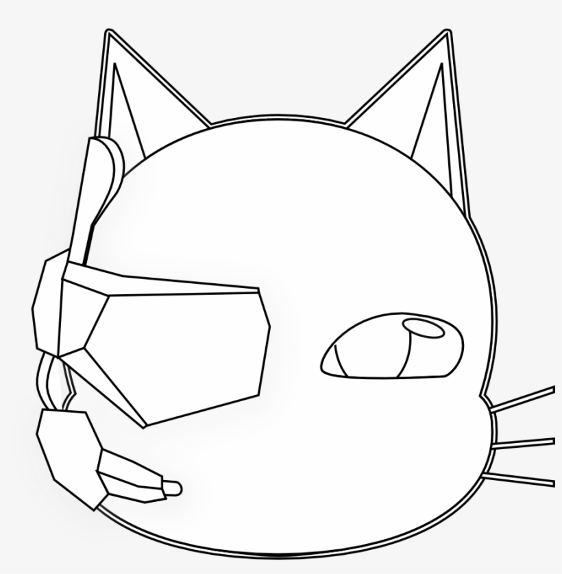 Futuristic Cat Black White Line Art 999px 156 - Cat, transparent png #1855335