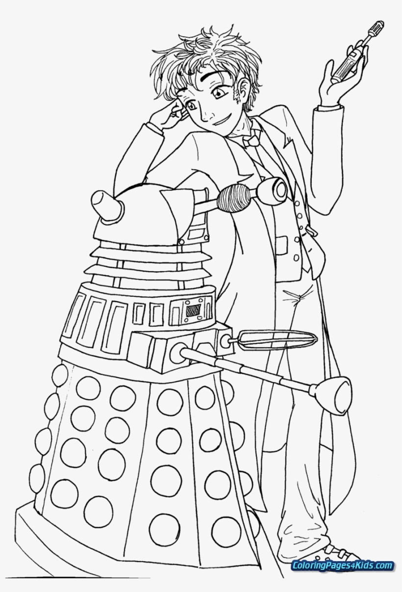 Doctor Who Coloring Book Pages - Doctor Who, transparent png #1855583