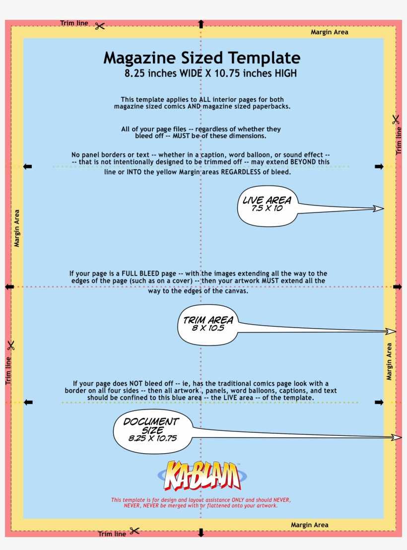 Making Digital Comics Setting Your Page Size And Resolution - Kablam Comic Template, transparent png #1855934