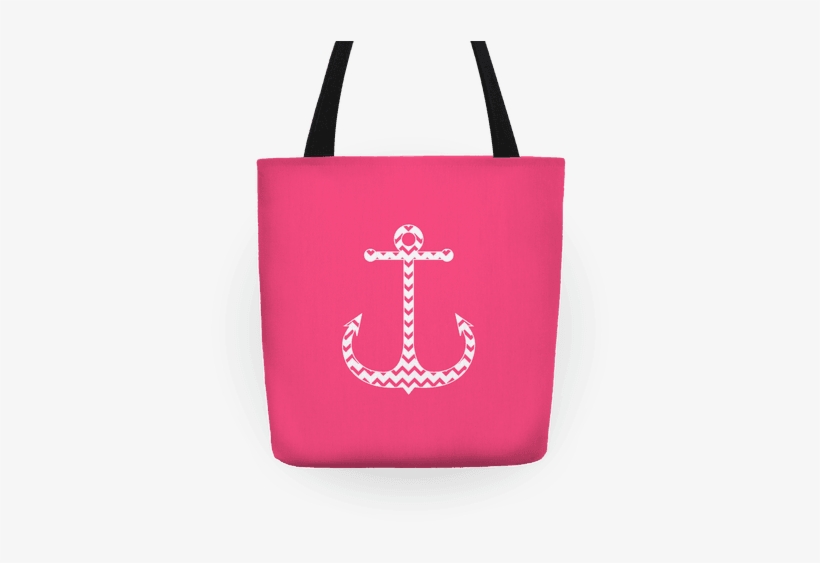 Chevron Anchor Tote Tote - Chevron Anchor Tote Bag (pink And White) Tote Bag:, transparent png #1855962
