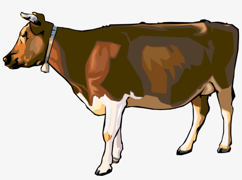 Vector Illustration Of Farm Agriculture Livestock Cattle - Cartoon Realistic Cow, transparent png #1856340