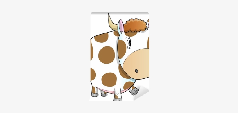 Cute Farm Cow Vector Illustration Wall Mural • Pixers® - Illustration, transparent png #1856403