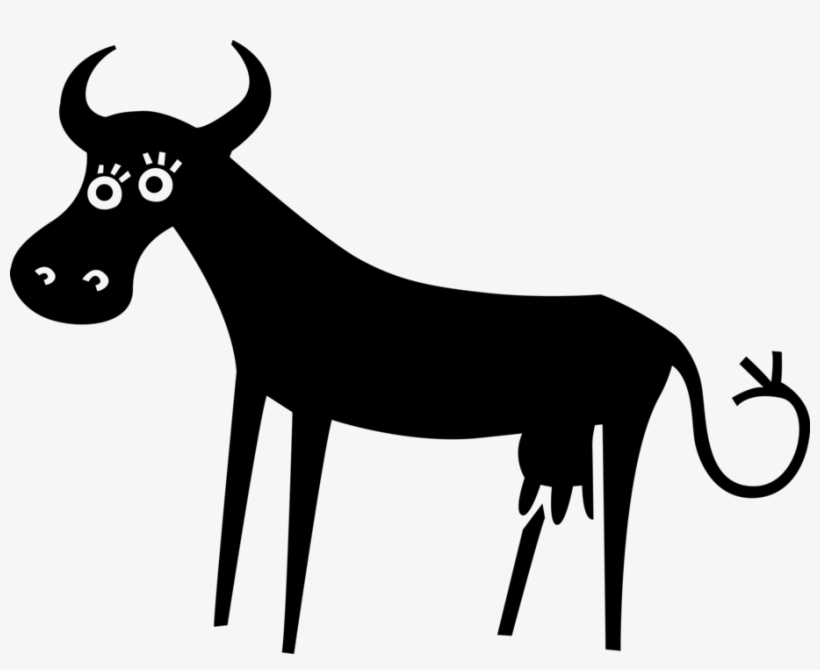 Vector Illustration Of Dairy Farm Milk Cow - Cattle, transparent png #1856614