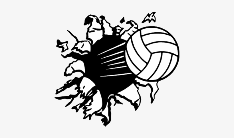 Exploding Volleyball - Volleyball Bursting Through Wall, transparent png #1856668