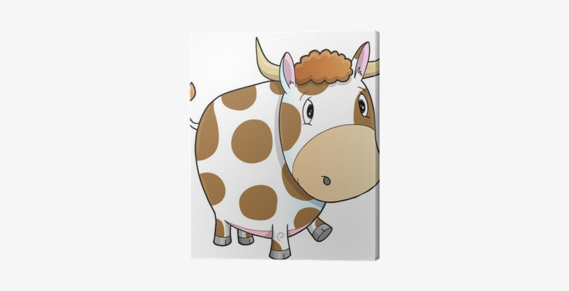 Cute Farm Cow Vector Illustration Canvas Print • Pixers® - Illustration, transparent png #1856670