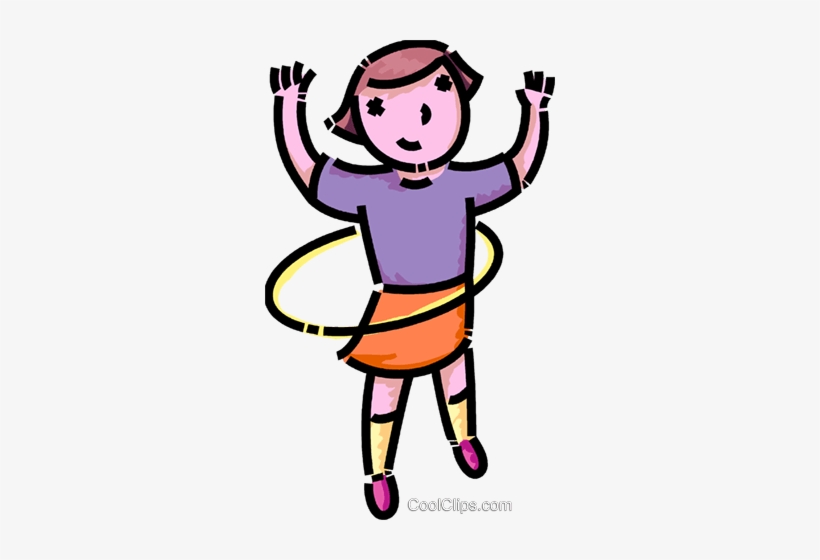 Girl With A Hula-hoop Royalty Free Vector Clip Art - Hula Hoop Clip Art, transparent png #1856900