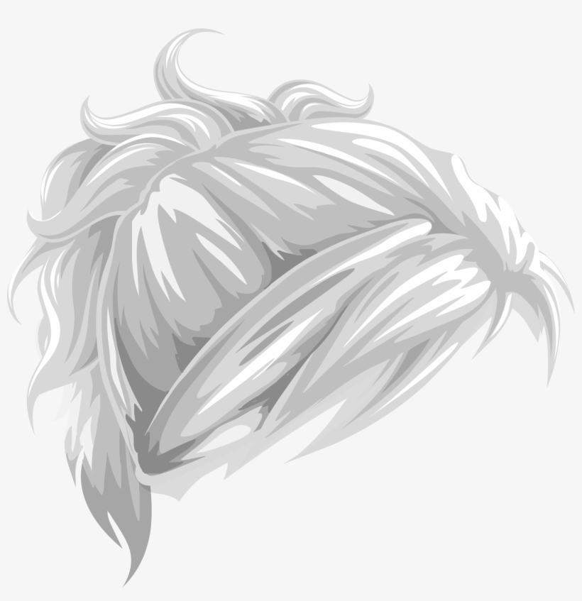 Clipart - Black And White Ponytail Png, transparent png #1857369