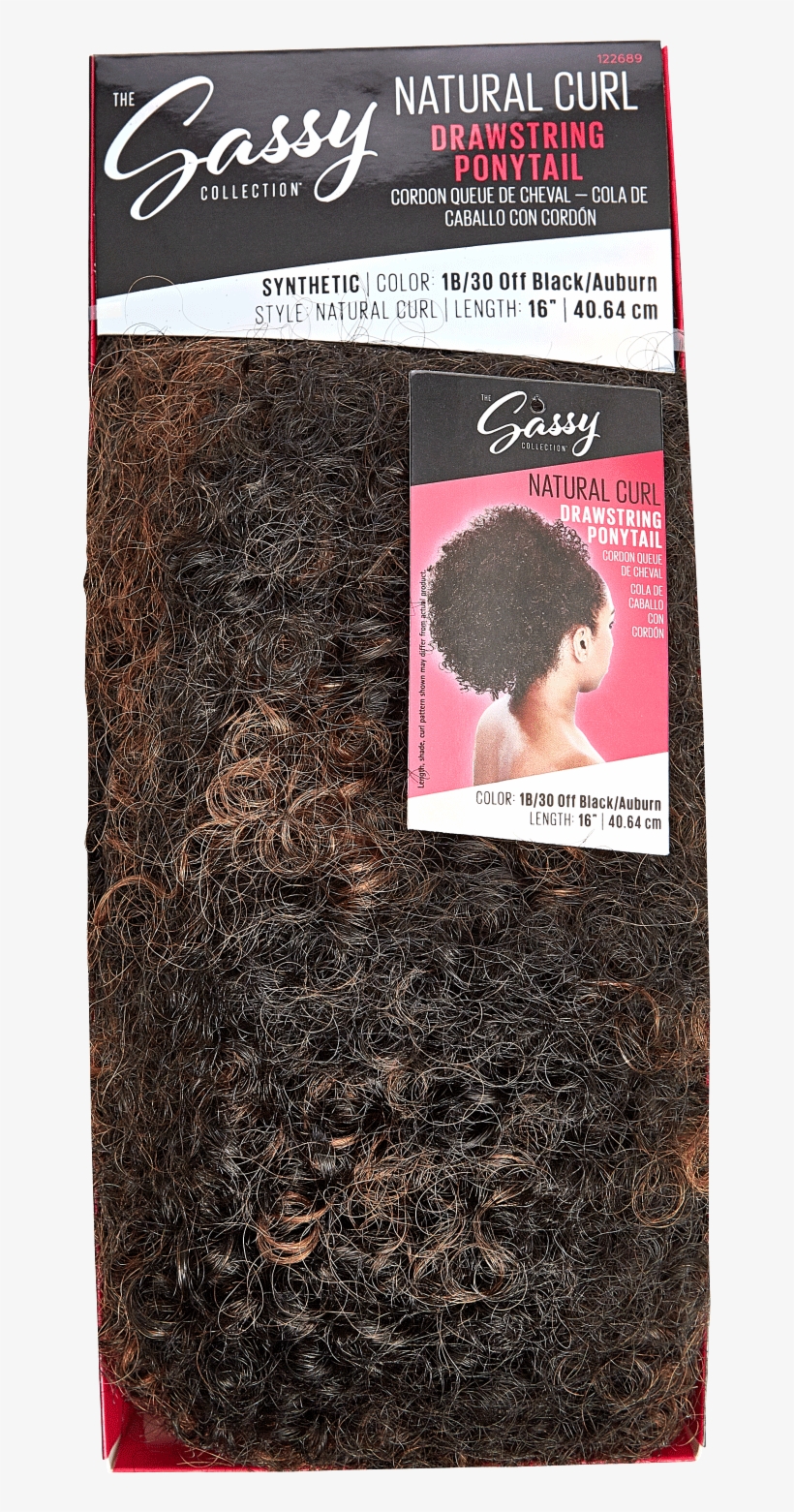 Natural Curl Off Black Auburn 16 Inch Drawstring Ponytail, transparent png #1857459
