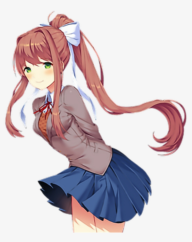 Monika Ddlc Ddlcmonika Cute Anime Brownhair Ponytail Doki Doki The