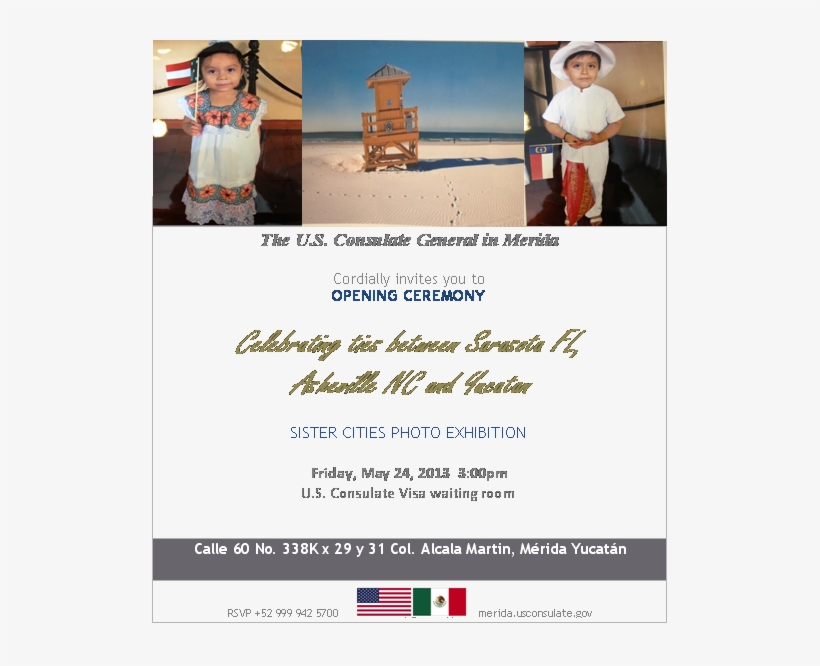 Sister Cities Photo Exhibition In Merida, Mexico - Flyer, transparent png #1859080