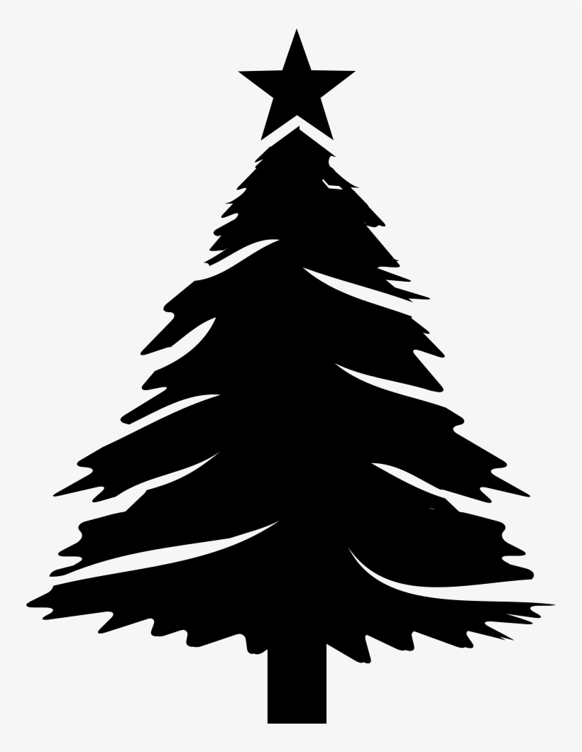 Christmas Tree With Star - Pine Christmas Tree Svg, transparent png #1859354