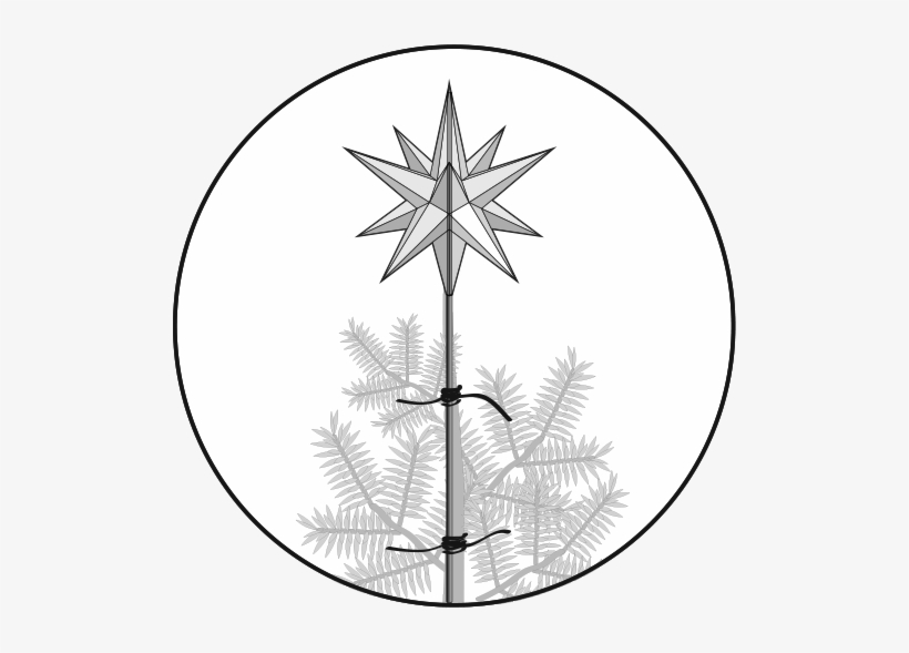 Rod Mount Star Tree Topper - Christmas Tree To Mount, transparent png #1859449