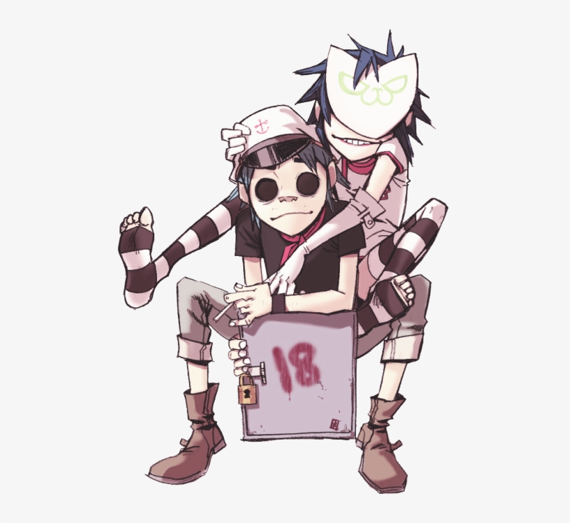 Gorillaz Drawing Side View - Gorillaz 2d Fan Art, transparent png #1859664