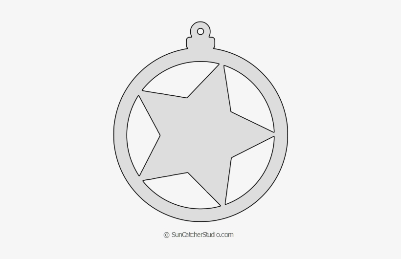 Free Star Christmas Tree Ornament Coloring Or Scroll - Emblem, transparent png #1859912