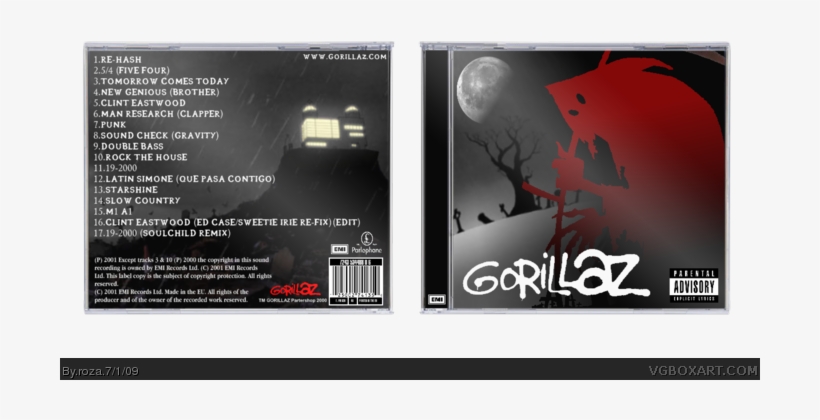 Gorillaz Box Art Cover - Gorillaz Tour Dates 2017 - Black - 100% Cotton - Women, transparent png #1859969