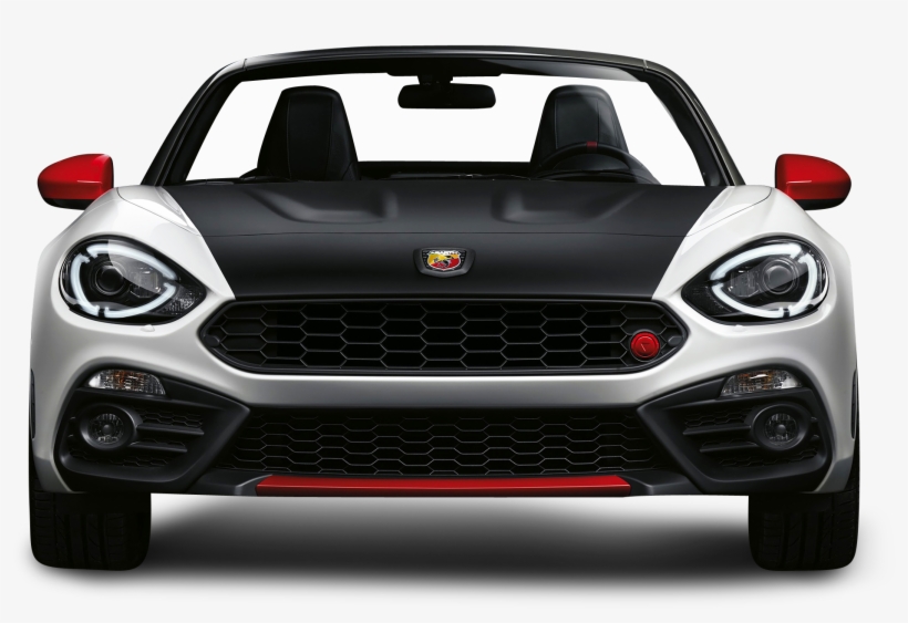 Black And White Fiat 124 Spider Abarth Front View Car - Fiat 124 Spider Abarth Front, transparent png #1860020