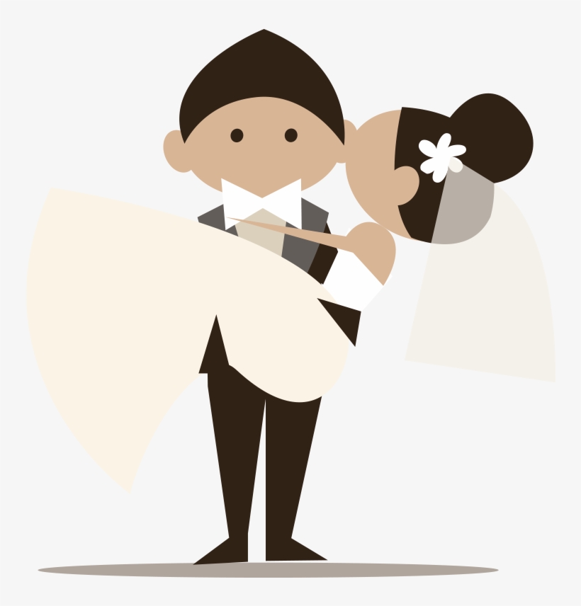 Novios Boda Png - Cartoon Bride And Groom Invitation, transparent png #1860533