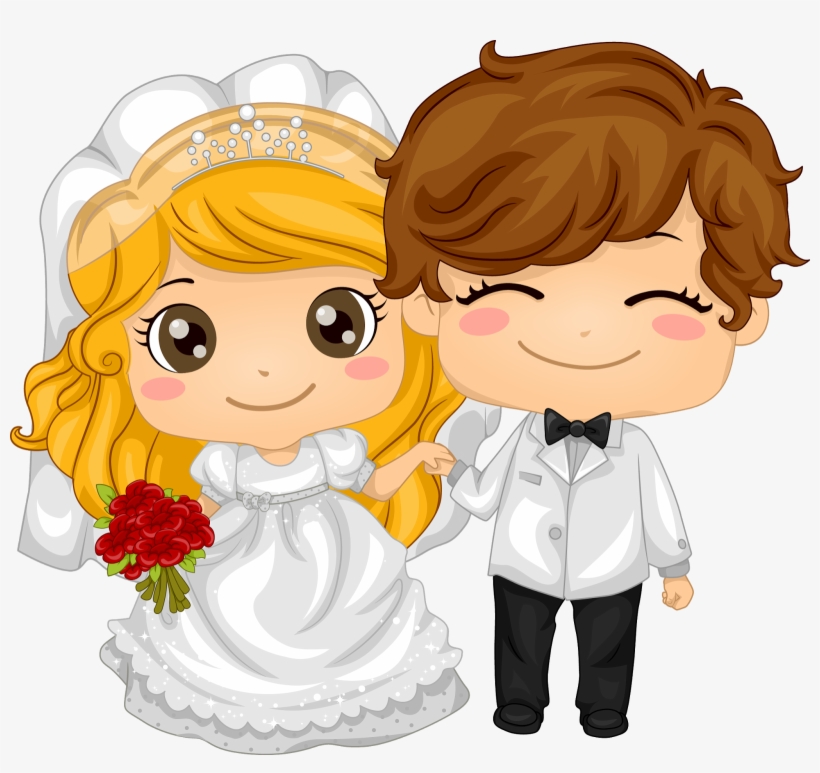 Pareja De Novios En Caricatura Con Novia Rubia - Pareja De Novios Caricatura, transparent png #1860625
