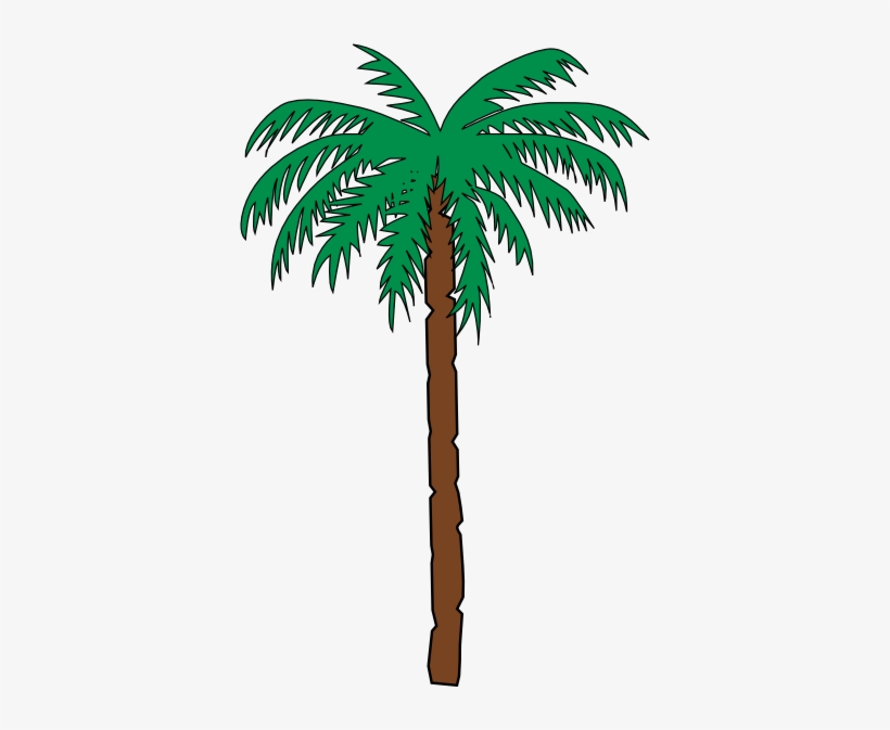 Palm Tree Clipart Jungle - Straight Palm Tree Cartoon, transparent png #1860699