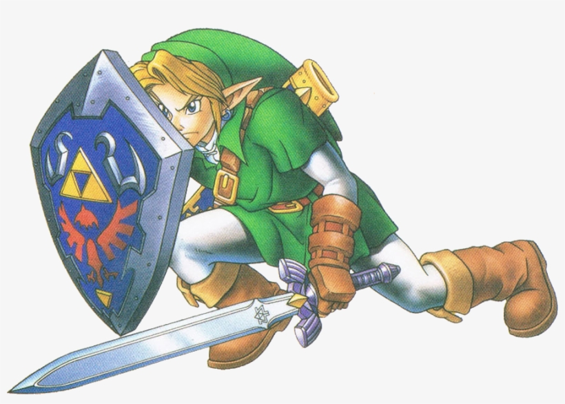 Link Defending - Ocarina Of Time Original Artwork, transparent png #1861261