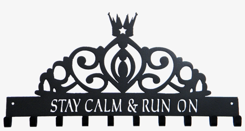 Disney Princess Tiara Stay Calm Run On Black 10 Hook - Gender Reveal Girl, transparent png #1861411