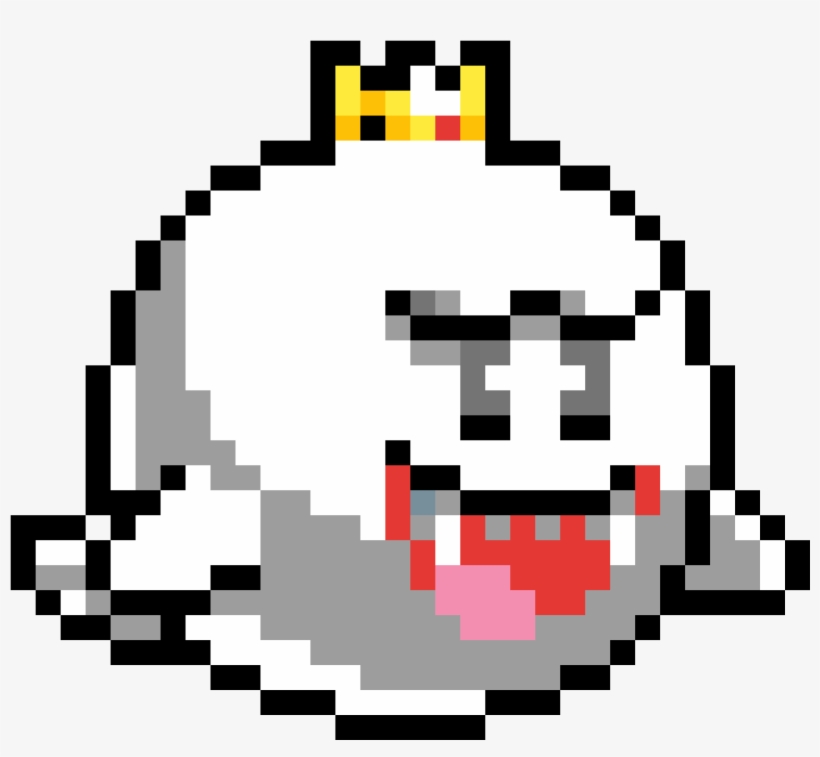 King Boo - King Boo Mario Pixel Art, transparent png #1861526